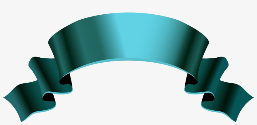 Teal Ribbon Banner Png, transparent png