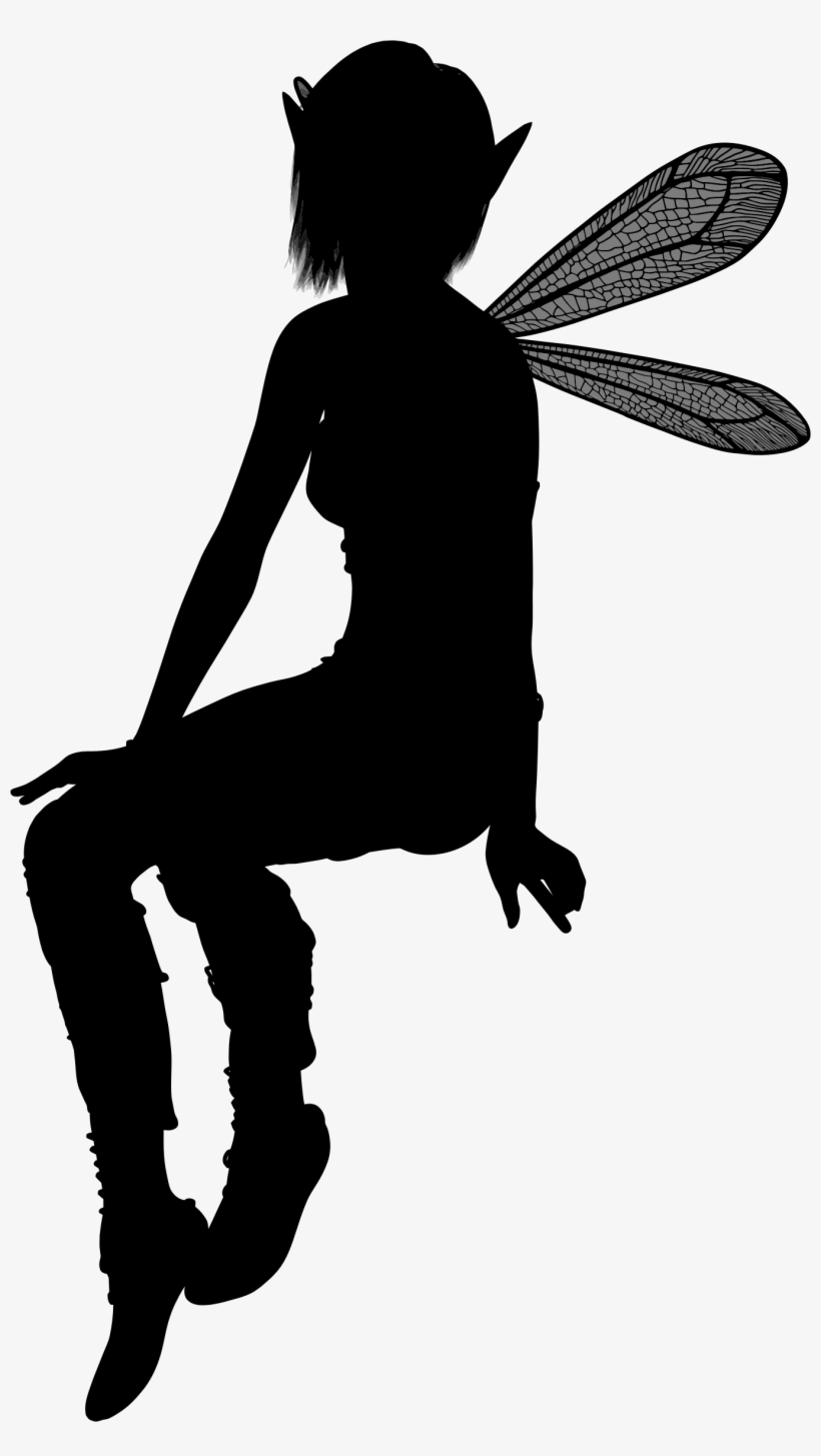 Transparent Elf House Silhouettes Clipart Black White - Silhouette Of An Elf, transparent png
