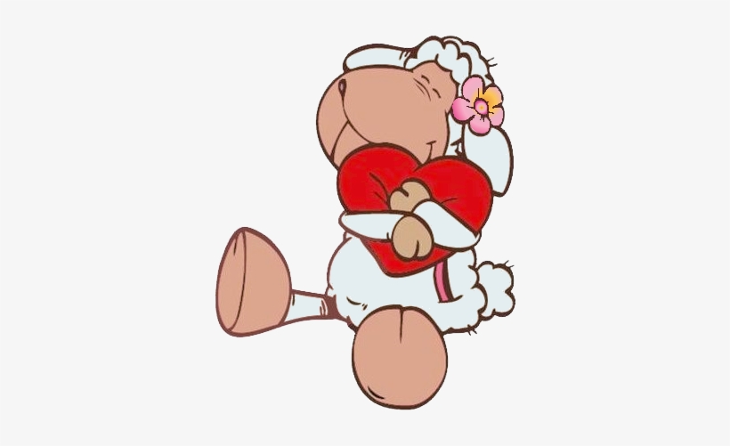 Mouton Serrant Un Coussins En Forme De Coeur - Овечка Джолли Стикеры, transparent png