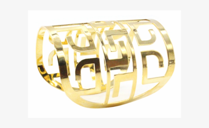 Gold Geometric Shape Cuff Bracelet - Bronze, transparent png