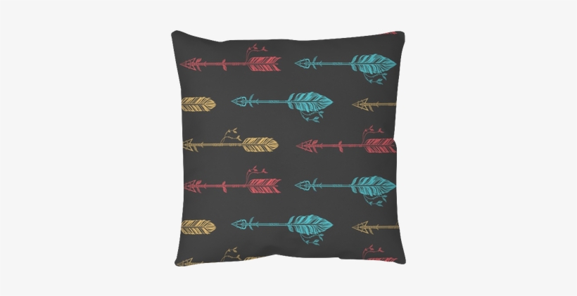 Seamless Pattern With Tribal Arrows - Cushion, transparent png