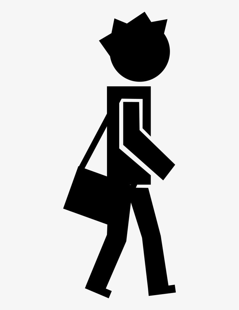 Student Walking With A Bag Comments - Person With Backpack Icon, transparent png