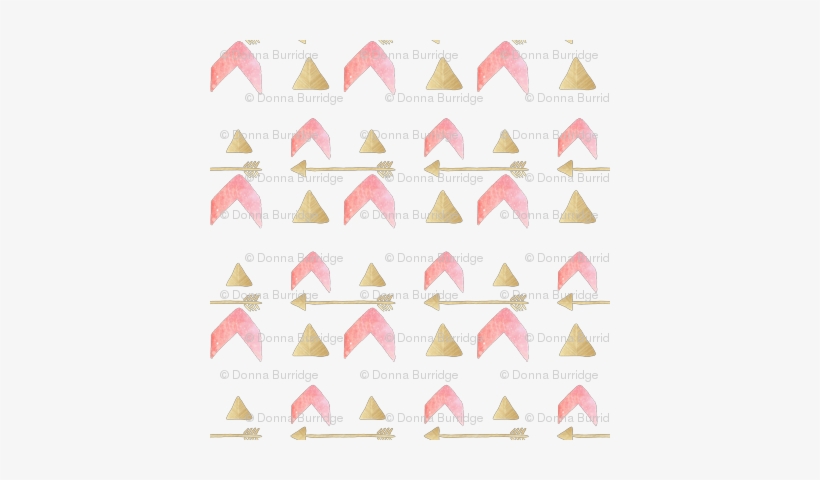 Tribal Pink Gold Arrows Fabric - Triangle, transparent png