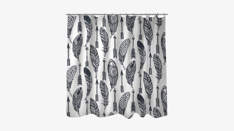 Vector Seamless Pattern With Hand Drawn Ornate Tribal - Curtain, transparent png