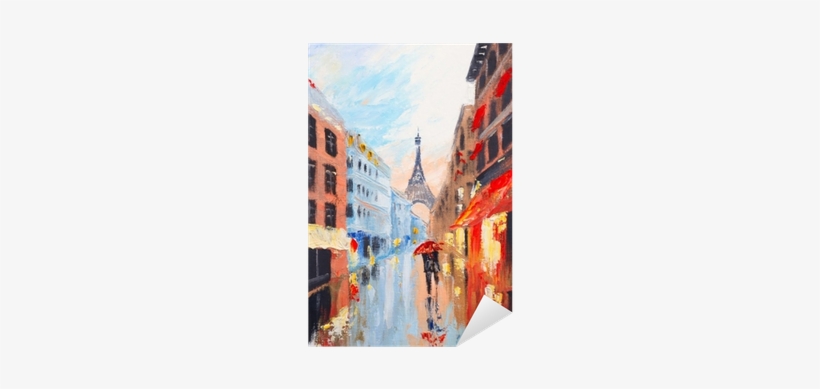 Couple Walking On The Streets Of Paris Against The - Art Print: Stock's Couple Walking On The Streets Of, transparent png