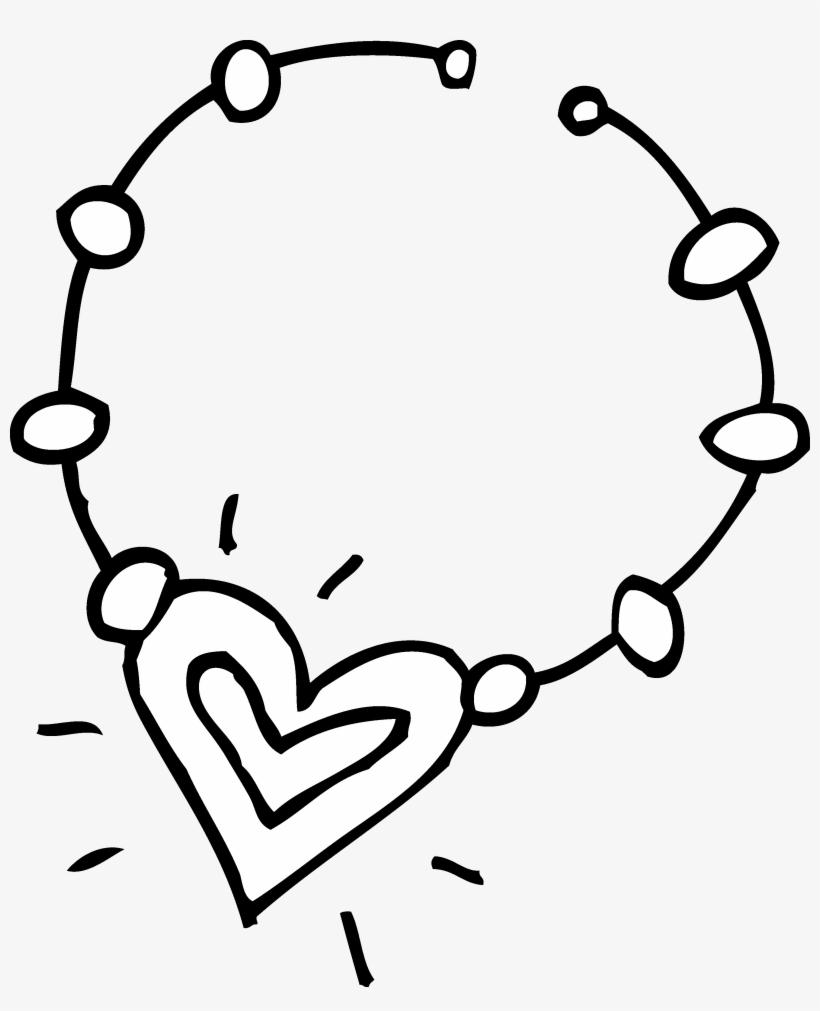Diamond Necklace With Pearl Png Clipart - Necklace Black And White, transparent png