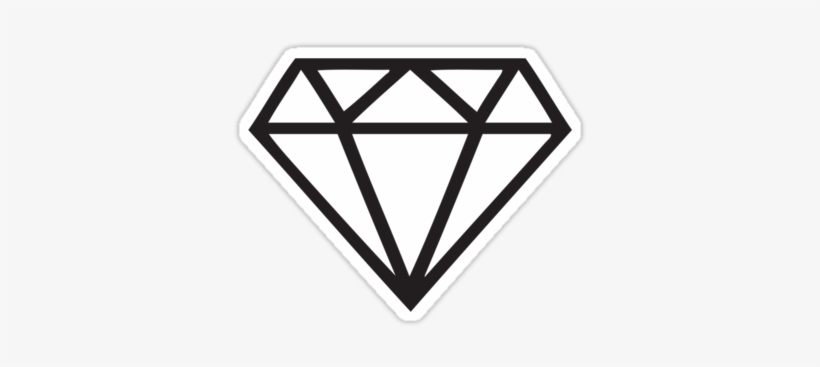 Clipart Black And White Library Diamond By Maestro - Diamond Outline Tattoo, transparent png