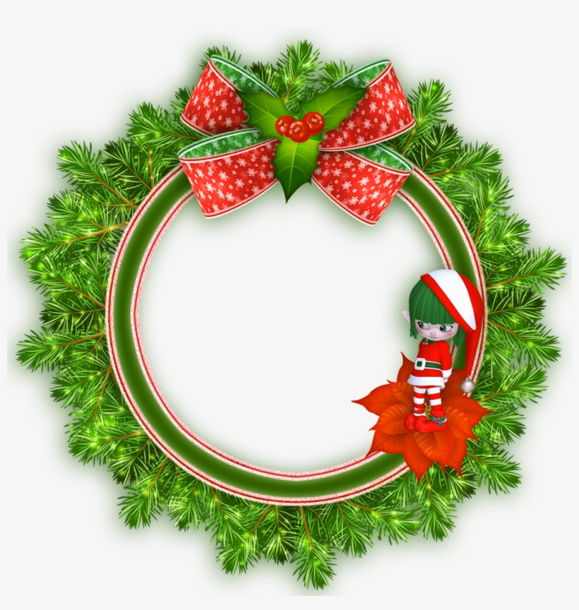 Elfen Clipart Frame - Christmas Round Png, transparent png