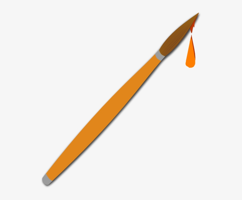 Orange Clipart Paintbrush - Kwast Illustratie Png, transparent png