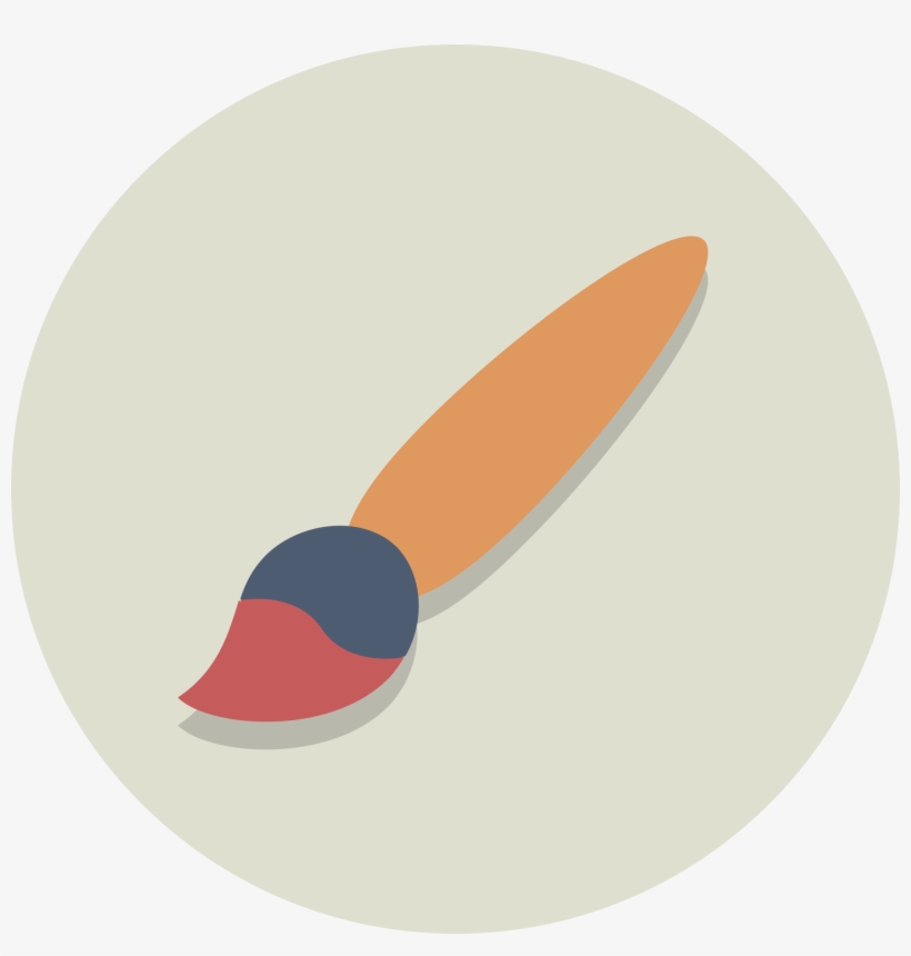 Circle Vector Paint Brush - Flat Paint Brush Icon, transparent png