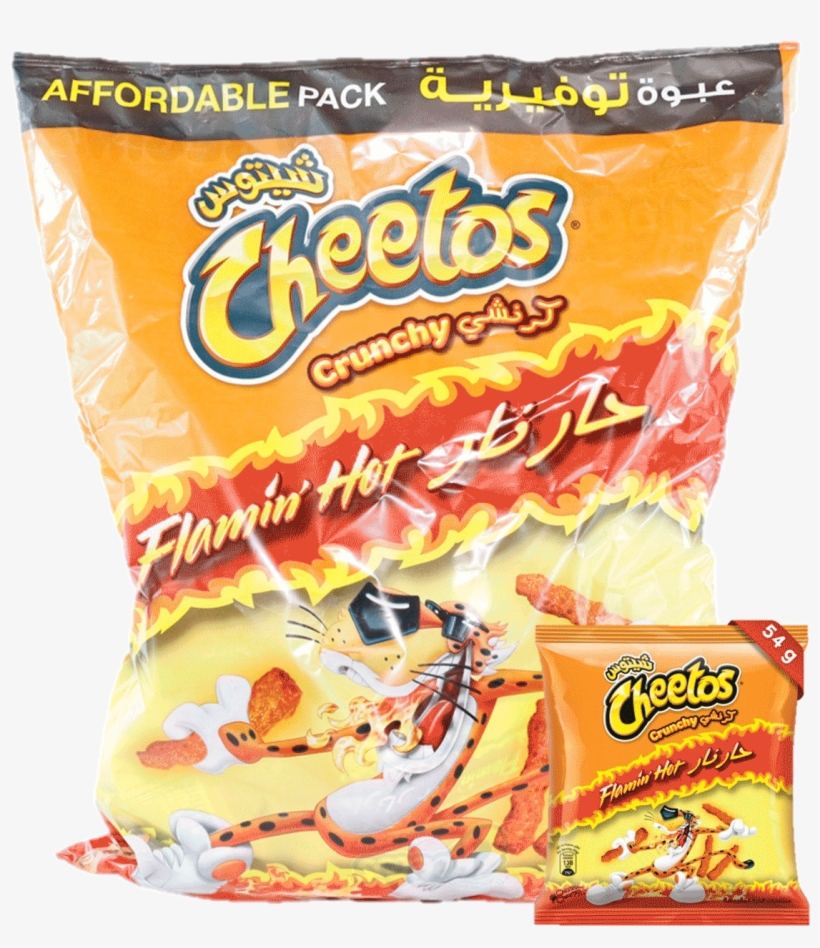 Cheetos Crunchy Flamin Hot 54gx10 - Cheetos Crunchy Flamin' Hot Cheese Snacks - 1.25 Oz, transparent png