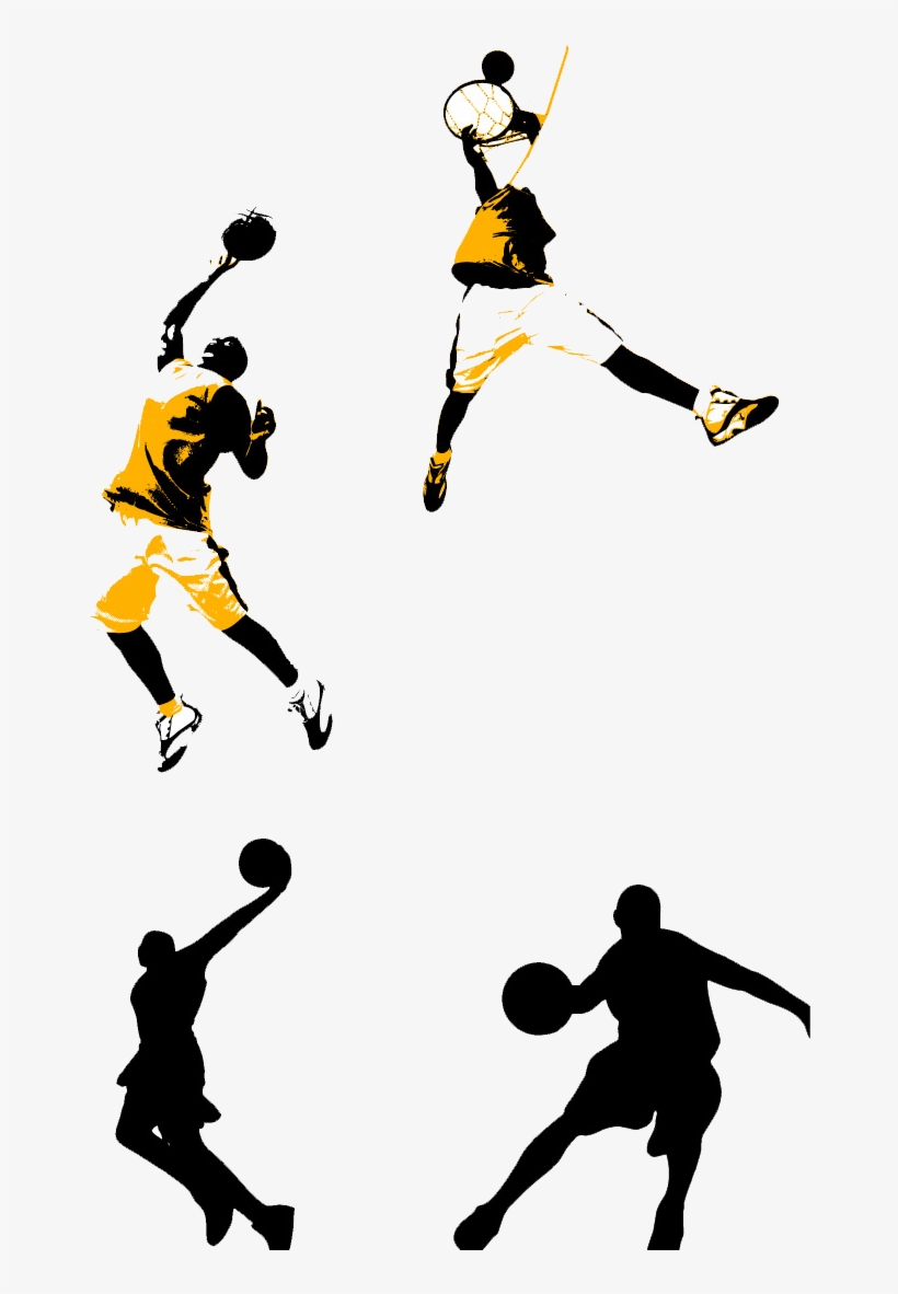 Clip Transparent Stock Court Slam Dunk Clip Art Yellow - Basketball Stickers, transparent png