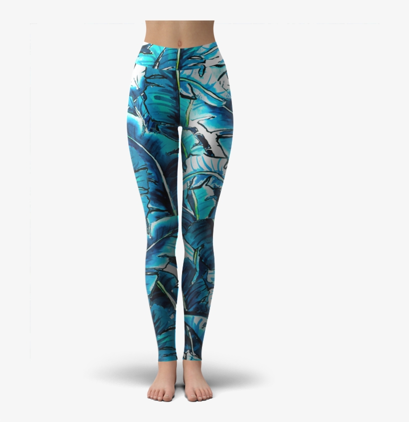 Legging Watercolor Banana Palm Leaf De Marta Barragán - Leggings, transparent png