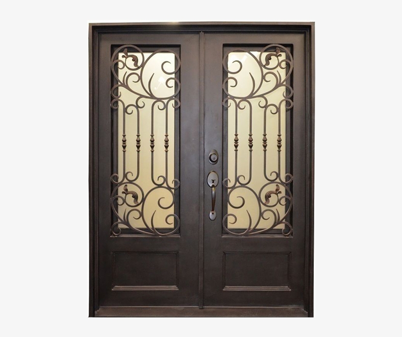 Entry Iron Door - Dark Bronze Wrought Iron Gate, transparent png