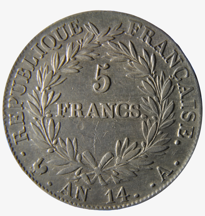 5 Francs Napoleon An 14 Revers - 10 Złotych Note, transparent png