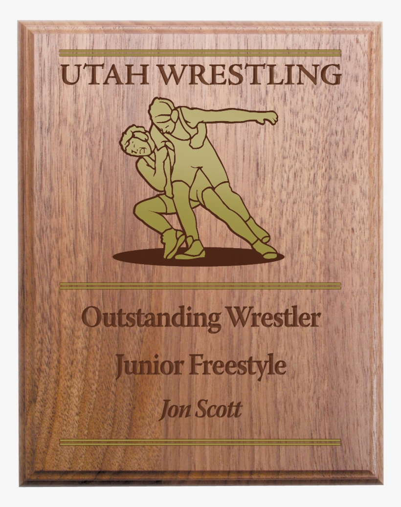 Walnut Plaque For The Utah Wrestling Event - Wrestling Plaque, transparent png