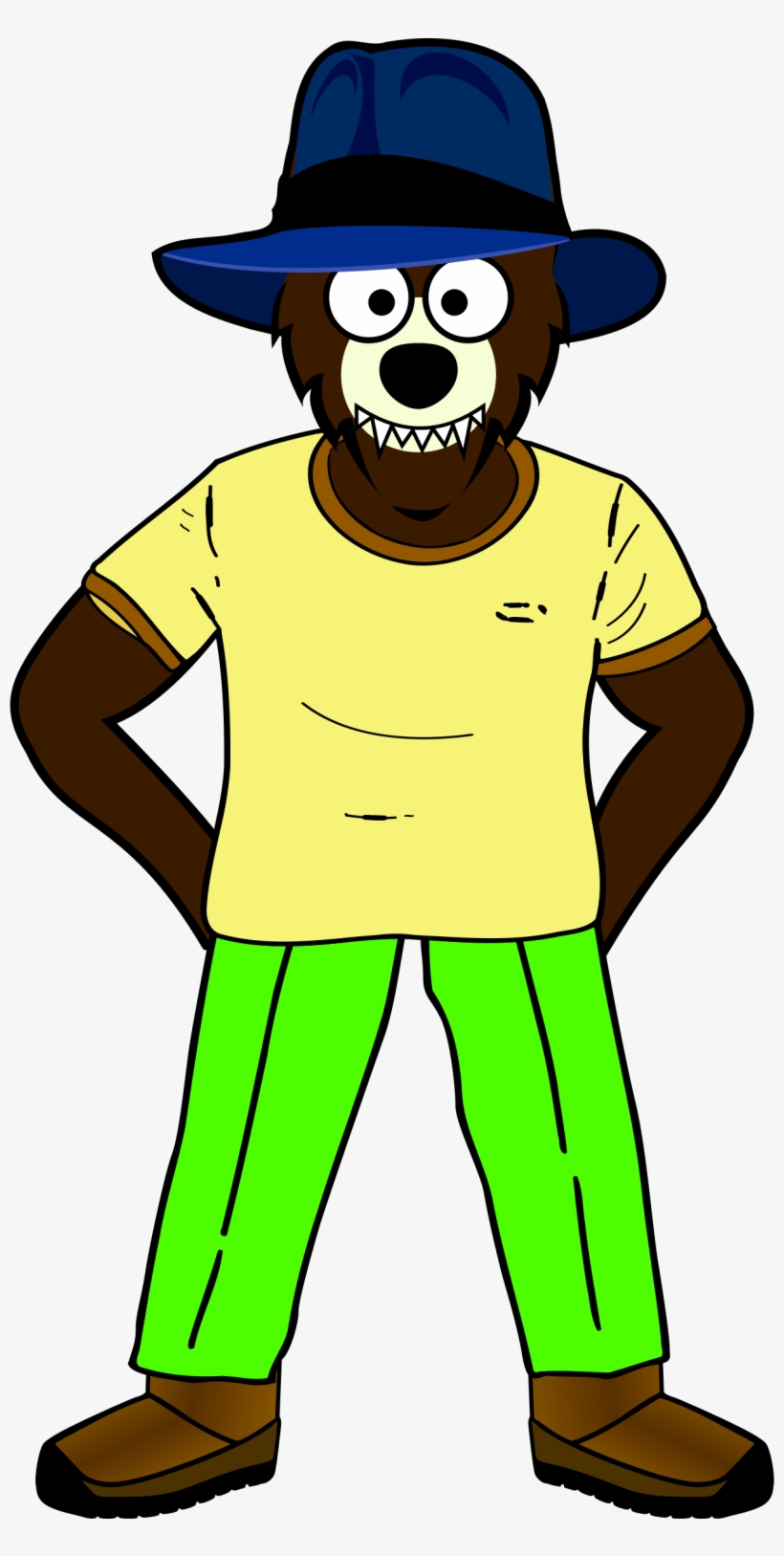 This Free Icons Png Design Of Cartoon Wolf With Clothes, transparent png