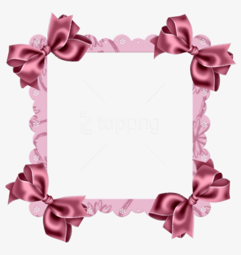 Free Png Pink Transparent Frame With Bow Background - Frame Free Download Transparent Design Clip Art, transparent png