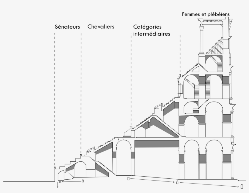 Colosseum Profile French - Colosseum Seating Social Class, transparent png