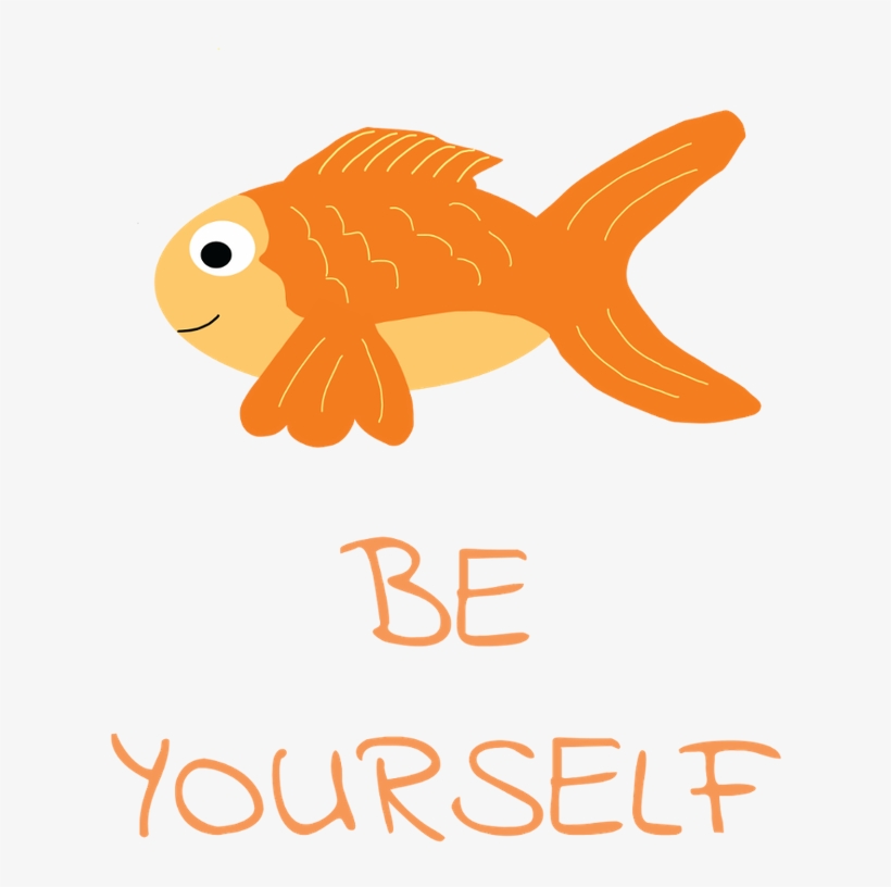 Fishshirtlesstextsmaller - Goldfish, transparent png