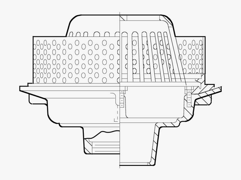 12" Diameter Body Roof Drain And Low Profile Dome With - Diagram, transparent png