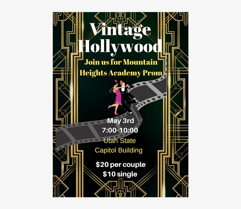 Prom 2019 Advertisement With Theme Of Old Hollywood - Poster, transparent png