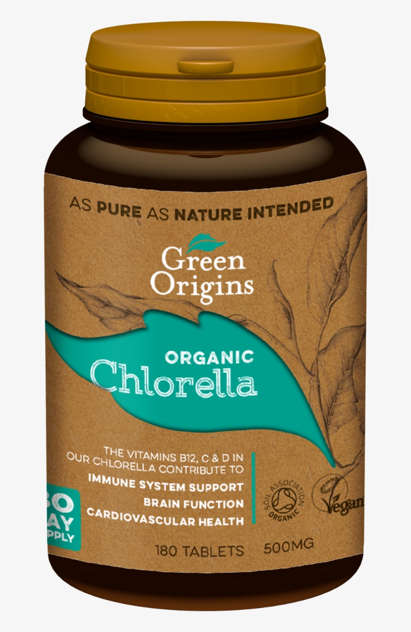 Green Origins Organic Chlorella Tablets 180x500mg - Green Origins, transparent png