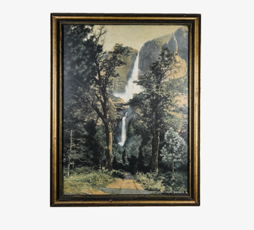 Vintage Painting Of Waterfalls, transparent png