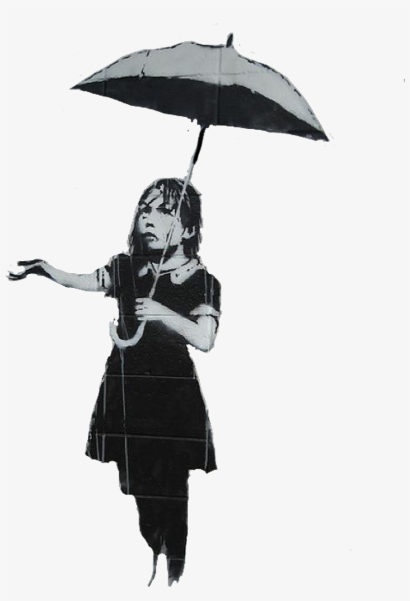 #graffiti #banksy #rain #umbrella #girl #freetoedit - Emeril's New Orleans, transparent png