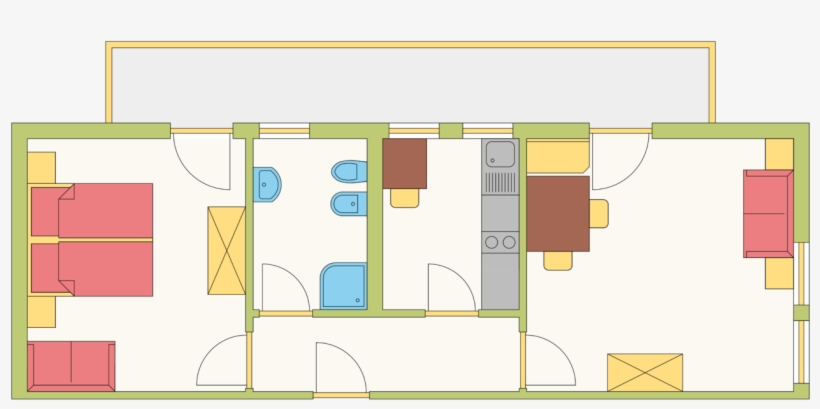 Apartment Sonne Southeast Exposure With Living Room, - Plan, transparent png