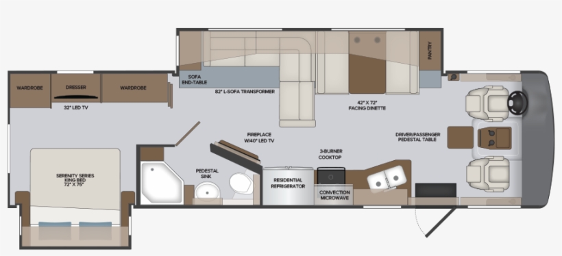 Floorplan 33c - Fleetwood Bounder 35k Floor Plan, transparent png