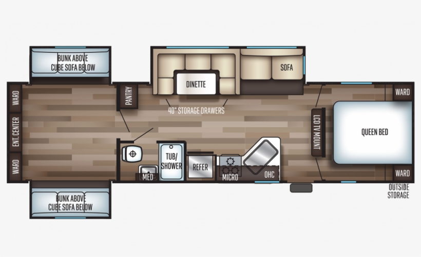2020 Cherokee 304bs Floor Plan Img - Recreational Vehicle, transparent png