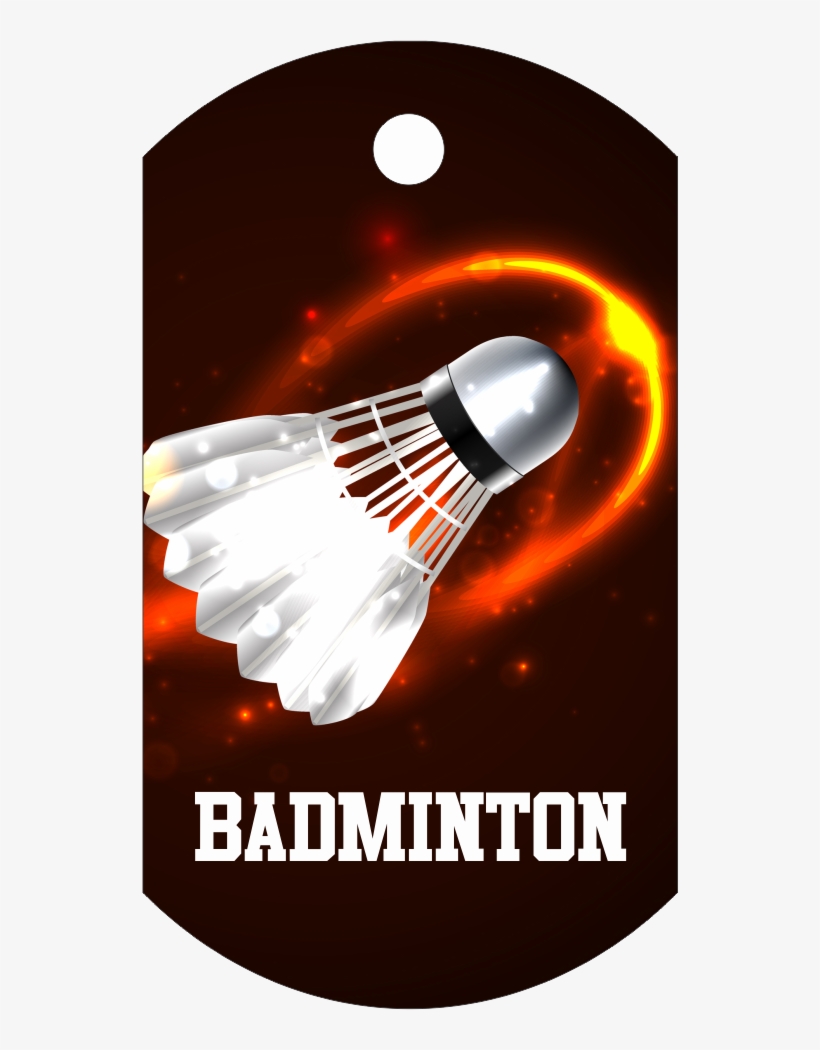 Badminton Dog Tag Full Color Aluminum - Burning Shuttlecock, transparent png