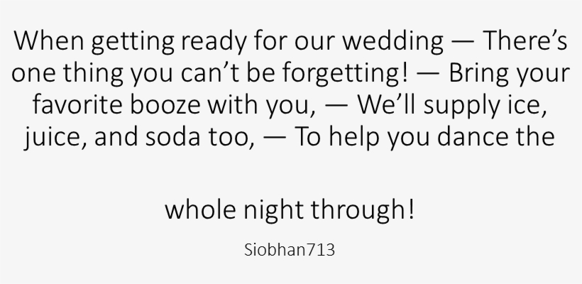 Wedding Quote, Bring Your Own Booze, Byob, Byog - Number, transparent png