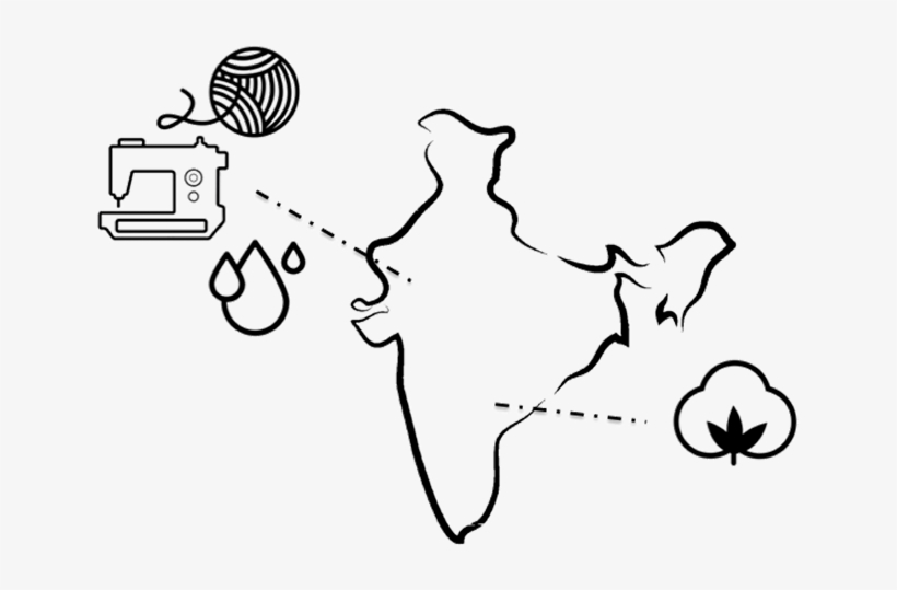 India Map - Line Art, transparent png
