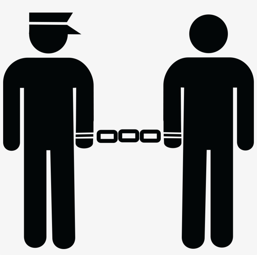 Free Clipart Of A Prisoner And Guard - Arrested Clipart, transparent png