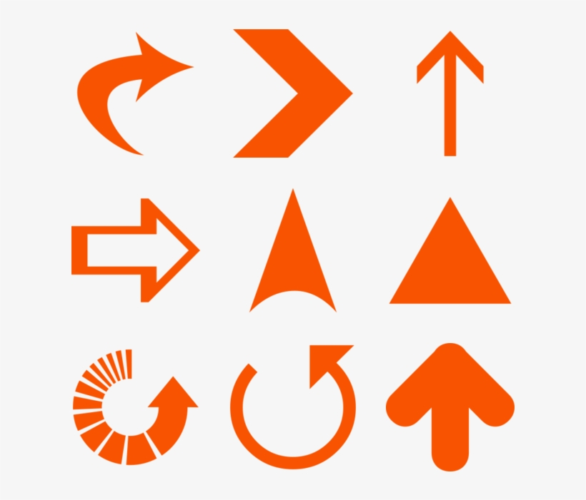 Classic Arrows Icon In Style Simple Orange - Three Sixty, transparent png