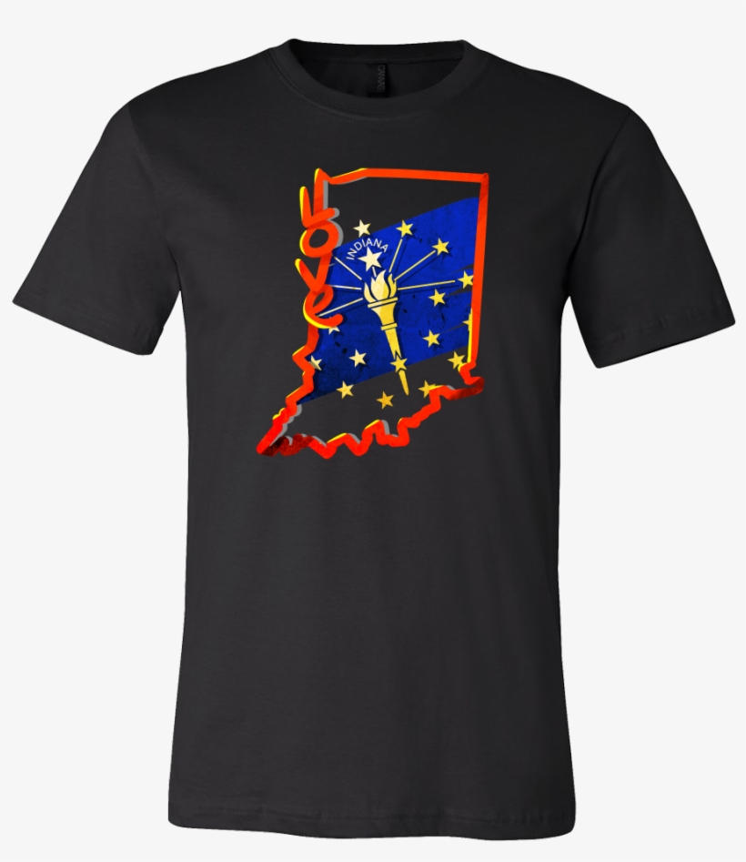 Love Indiana State Flag Map Outline Souvenir Gift T-shirt - Love Python T Shirt, transparent png