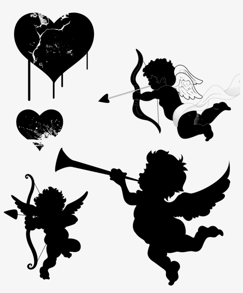 Victorian Angels Cupids - Silhueta De Anjo De Natal, transparent png