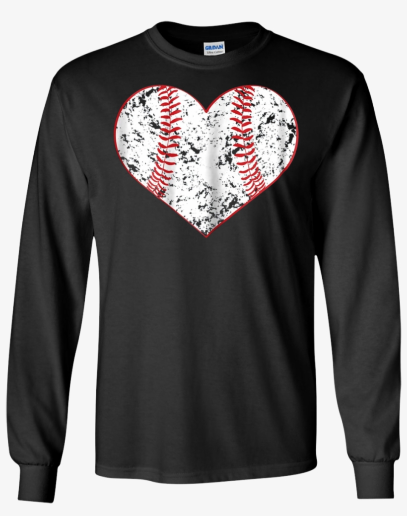Baseball Heart T Shirt, Gift For Softball Mom Or Dad, - T-shirt, transparent png