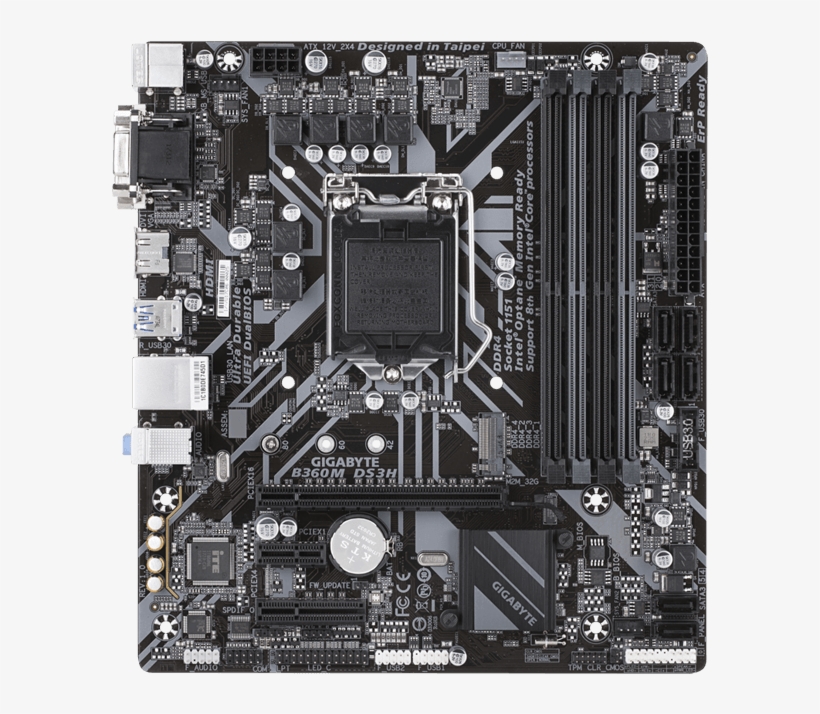 B360m Ds3h, Intel B360 Chipset, Lga 1151, Hdmi, Microatx - Gigabyte B360m Ds3h Micro Atx Lga1151 Motherboard, transparent png