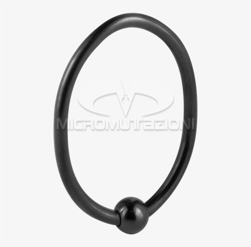 Black Steel Ball Closure Oval Ring Ear - Circle, transparent png