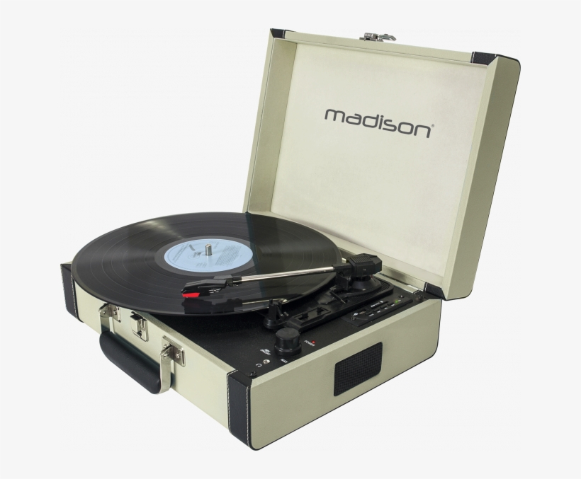 Madison White Record Player In A Case - Turntable, transparent png