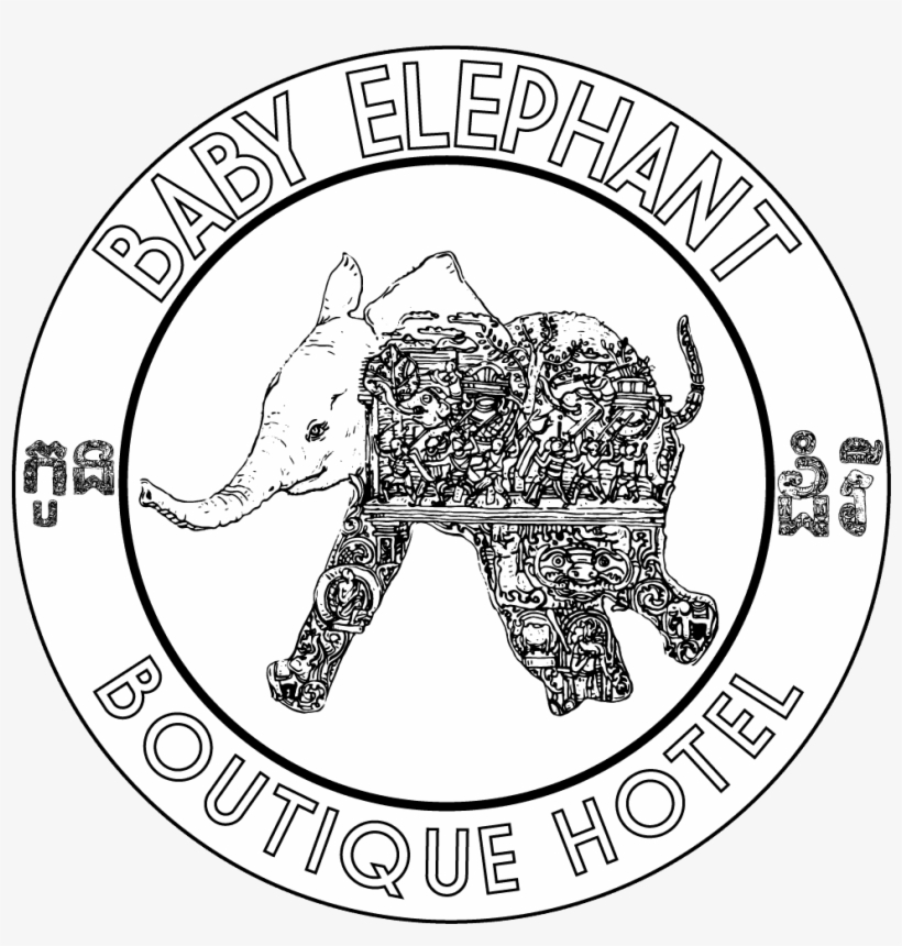 Baby Elephant Logo In Black And White - Indian Elephant, transparent png