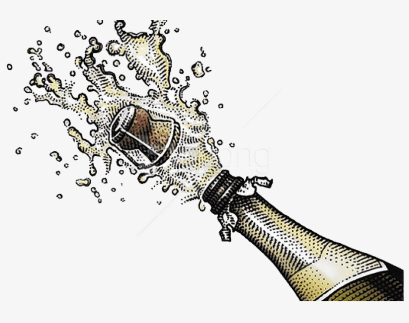Free Png Download Champagne Popping Png Images Background - Popped Champagne Bottle, transparent png