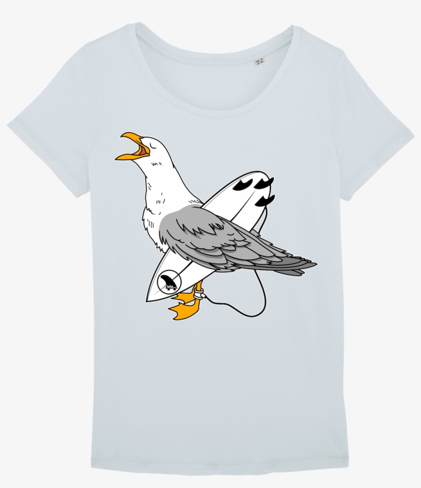 Surf T-shirt Women, Seagull - Silk Marvel Shirt, transparent png