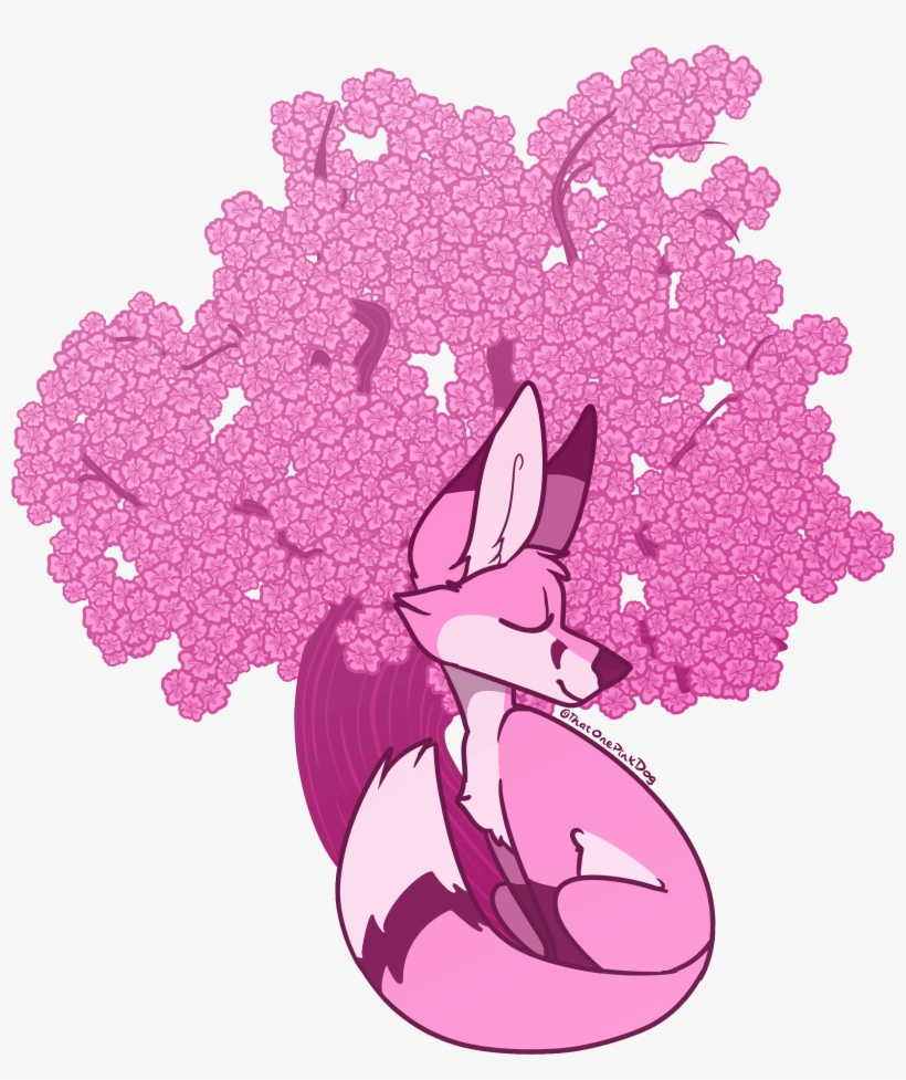 Cherry Blossom Fox, transparent png