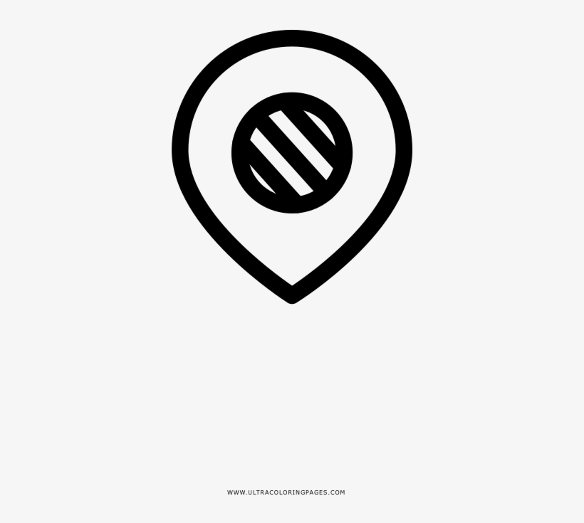 Map Marker Coloring Page - Circle, transparent png