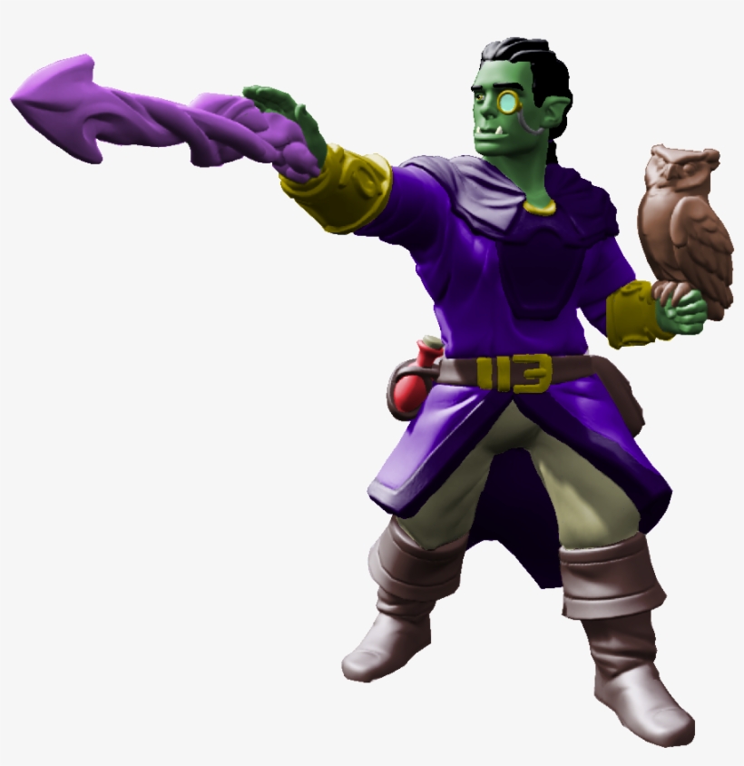 [oc][art] Half-orc Wizard Fires Off A Spell At His - D&d Half Orc Wizard, transparent png