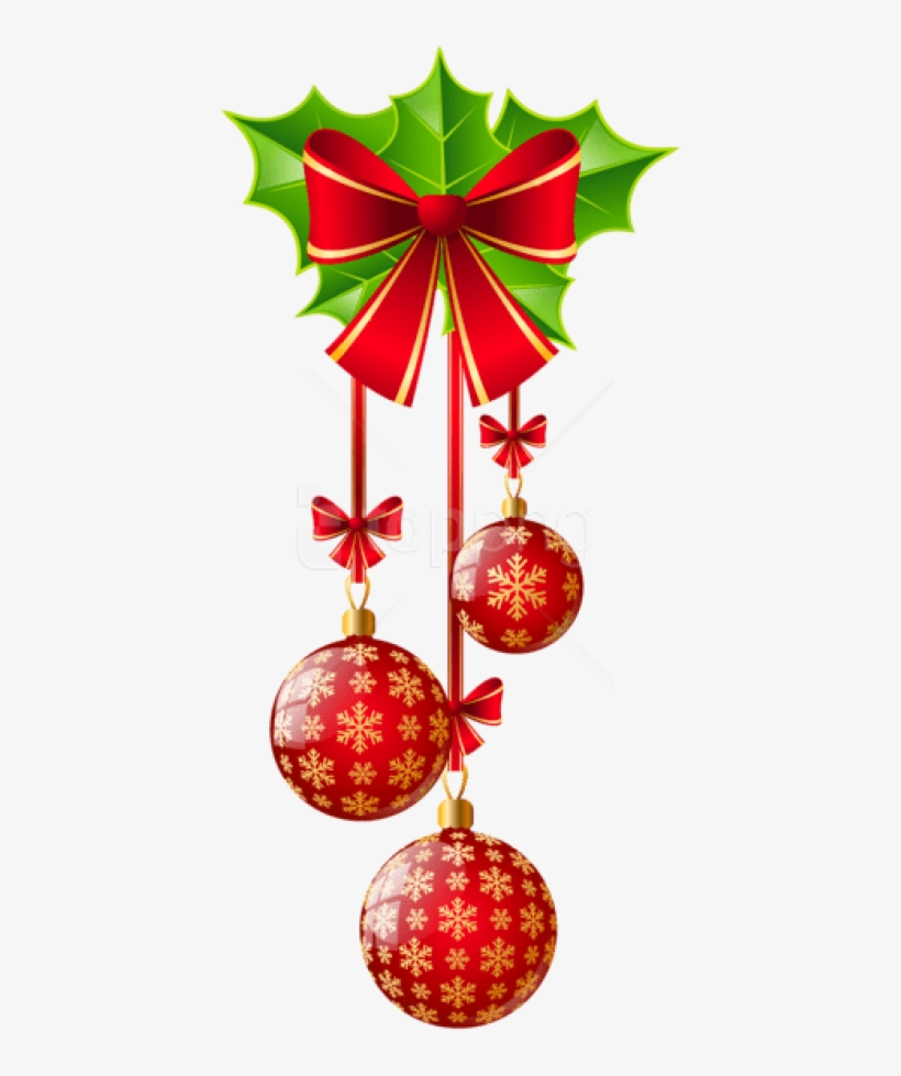 Free Png Transparent Christmas Red Ornaments With Bow - Christmas Decorations Clipart Png, transparent png